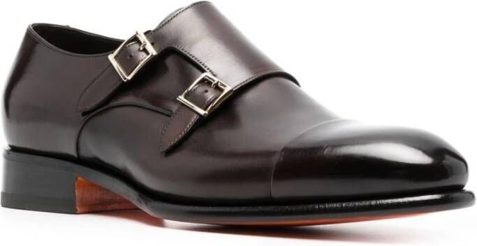 Santoni Bruin Leren Kalfs Laarzen Brown Heren