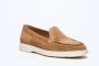 Santoni Bruin Leren Mocassins Platte Rubberen Zool Brown Dames - Thumbnail 2