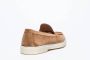 Santoni Bruin Leren Mocassins Platte Rubberen Zool Brown Dames - Thumbnail 4