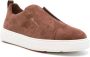 Santoni Bruin Leren Sneaker met Rubberen Zool Brown Heren - Thumbnail 4