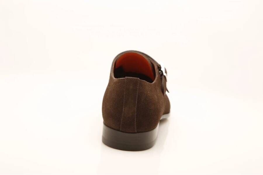 Santoni Bruin Smoke Dubbele Gespschoen Brown Heren