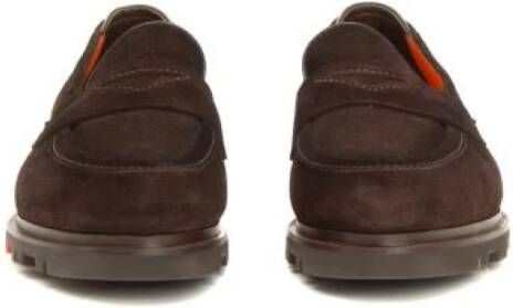 Santoni Bruine Casual-Chic Mocassin met Moderne Details Brown Heren