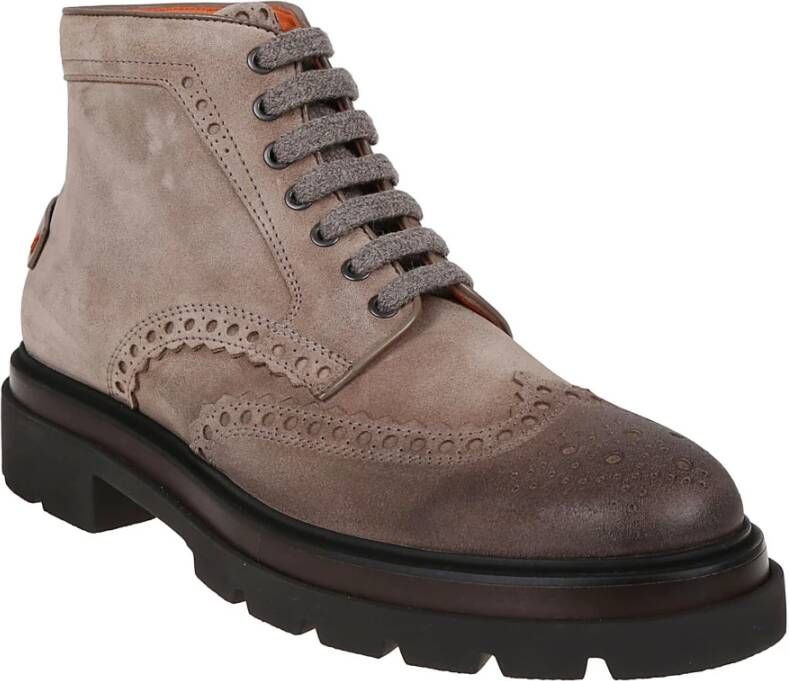 Santoni Bruine Enkellaarzen voor Mannen Aw22 Brown Heren