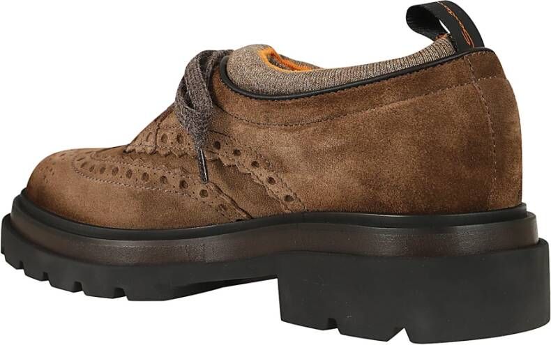 Santoni Bruine Gesloten Schoenen Elegante Stijl Brown Heren