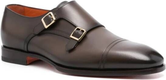 Santoni Bruine Leren Schoenen Brown Heren