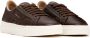 Santoni Bruine Leren Sneakers voor Mannen Brown Heren - Thumbnail 2