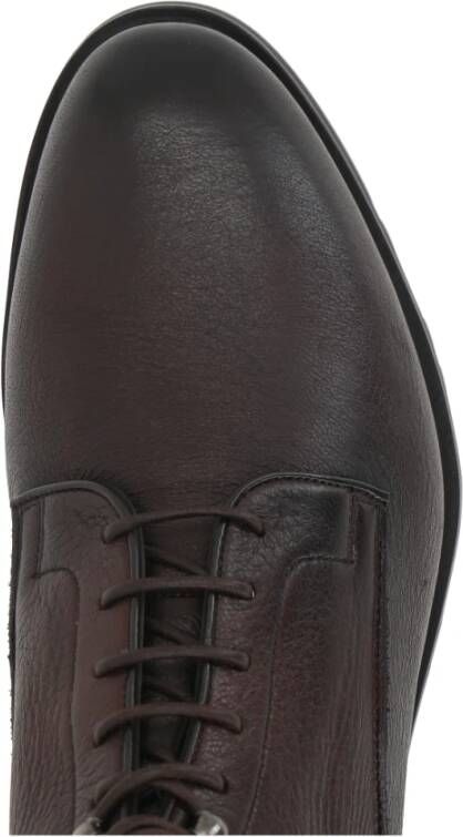 Santoni Bruine leren veterschoenen Brown Heren