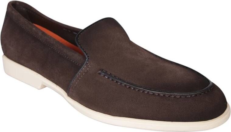 Santoni Bruine Loafer Schoenen voor Mannen Brown Heren