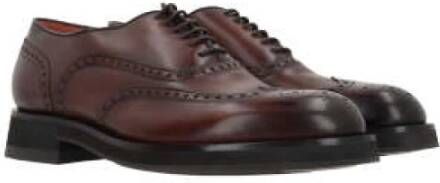 Santoni Bruine Oxford Brogue Platte Schoenen Brown Heren