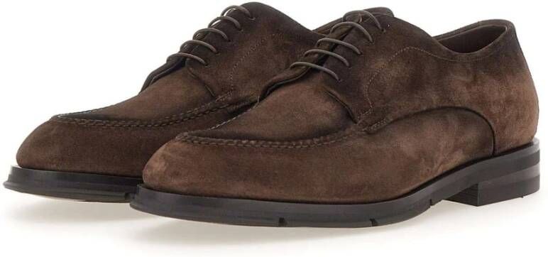 Santoni Bruine platte schoenen Brown Heren