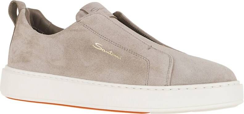 Santoni Bruine Sneakers Ss24 Beige Heren