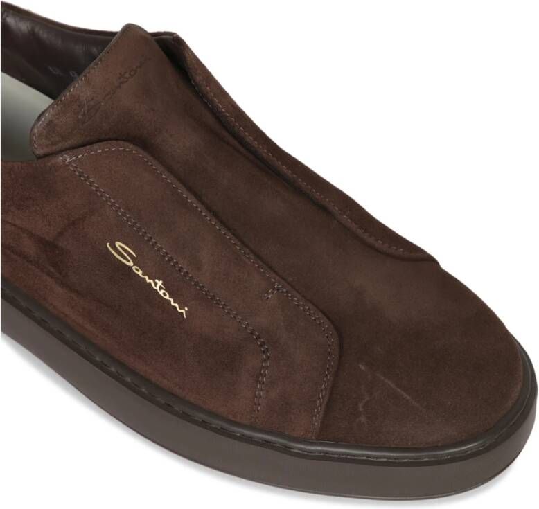 Santoni Bruine Sneakers Verhoog Stijl Comfort Brown Heren