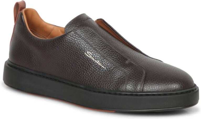 Santoni Bruine Sneakers Verhoog Stijl Comfort Brown Heren