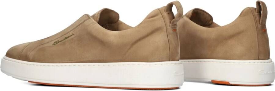 Santoni Bruine Suede Clean Icon Sneakers Brown Heren