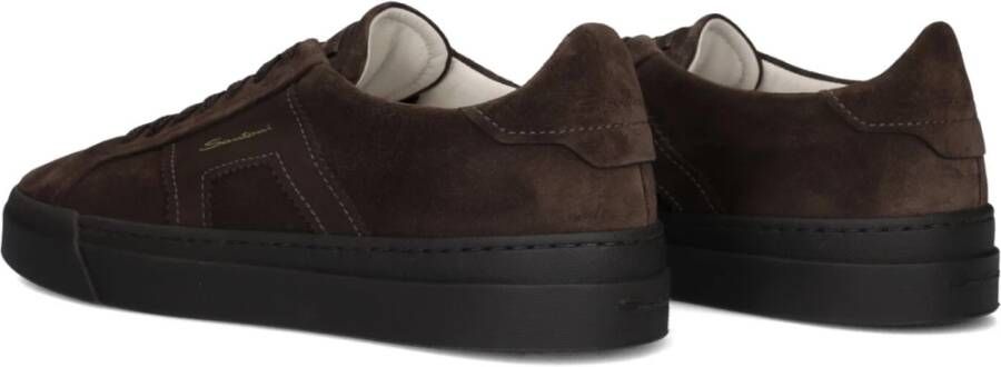 Santoni Bruine Suède Lage Sneakers Brown Heren