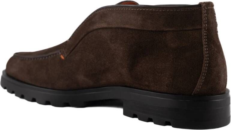 Santoni Bruine Suède Leren Herenlaarzen Brown Heren