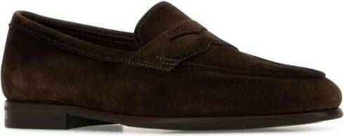 Santoni Bruine Suède Loafers Brown Heren