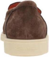 Santoni Bruine Suède Mocassins Brown Heren