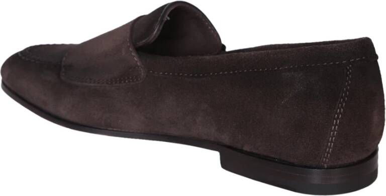 Santoni Bruine Suède Monkstrap Schoenen Brown Heren