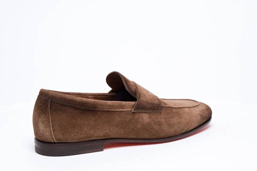 Santoni Bruine Suède Zakelijke Schoenen Brown Heren