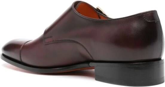 Santoni Burgundy Degrade Monk Calf Schoenen Red Heren