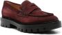 Santoni Burgundy Suede Loafers Red Dames - Thumbnail 2