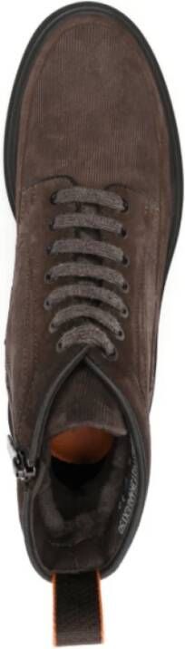 Santoni Chocoladebruine Suède Wandelschoenen Brown Heren