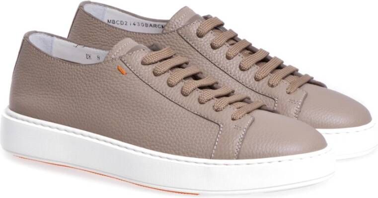 Santoni Cleanicon Sneakers Beige Lavendel Birds Eye Patroon Beige Heren