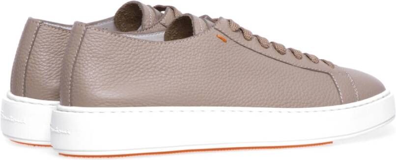 Santoni Cleanicon Sneakers Beige Lavendel Birds Eye Patroon Beige Heren