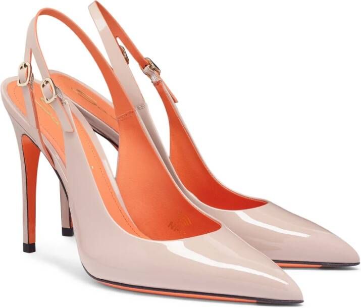 Santoni Dames patentleren slingback Pink Dames