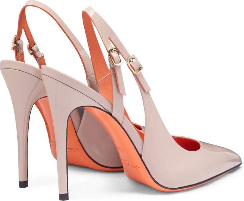 Santoni Dames patentleren slingback Pink Dames