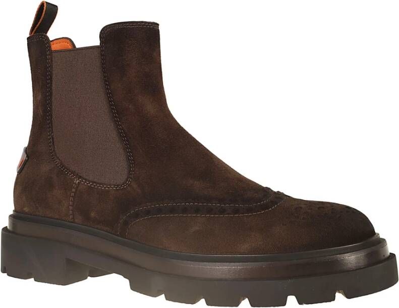 Santoni Donkerbruine Heren Blokkade Schoenen Brown Heren