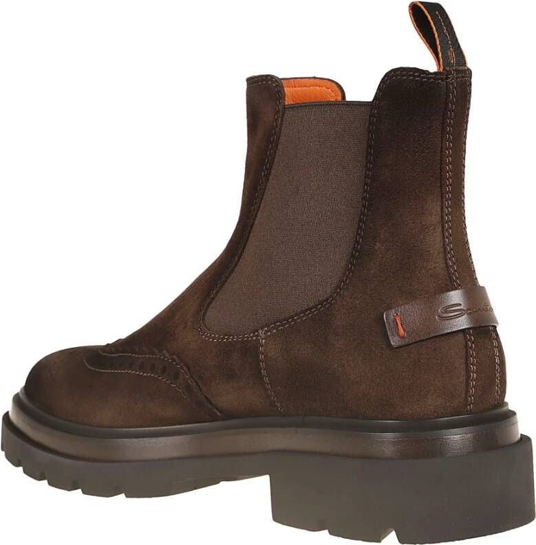 Santoni Donkerbruine Heren Blokkade Schoenen Brown Heren