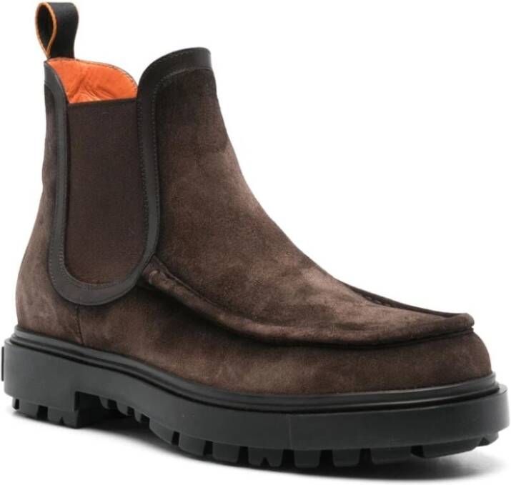 Santoni Donkerbruine Peaks Laarzen Brown Heren