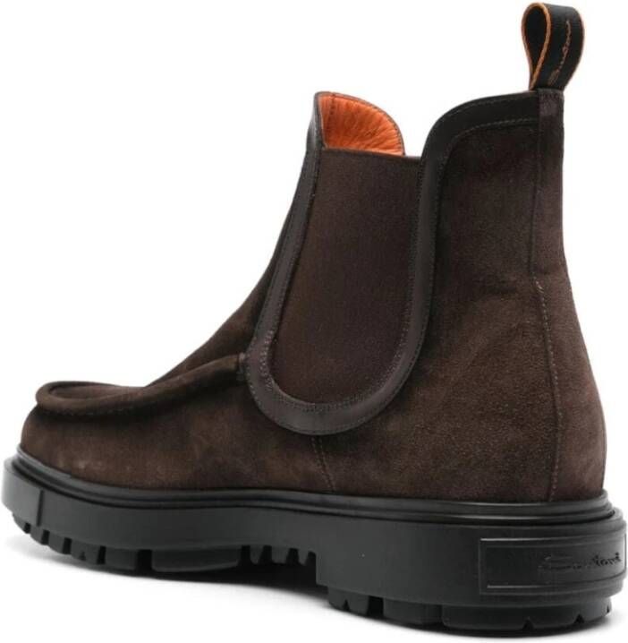 Santoni Donkerbruine Peaks Laarzen Brown Heren