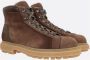 Santoni Donkerbruine Wandelschoenen Leer Brown Heren - Thumbnail 2