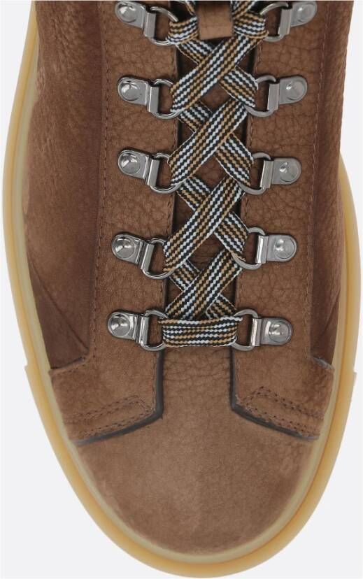 Santoni Donkerbruine Wandelschoenen Leer Brown Heren