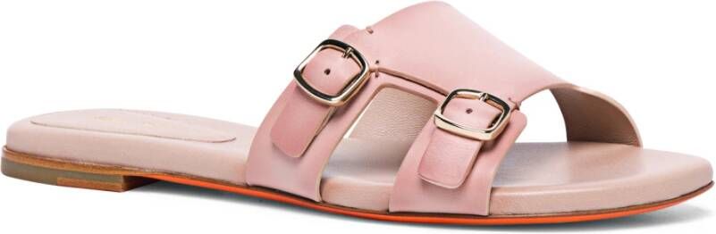 Santoni Dubbele gesp slipper sandaal Pink Dames