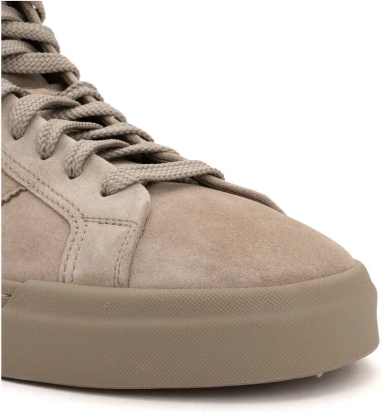 Santoni Dubbele gesp sneaker in Greige suède Beige Heren