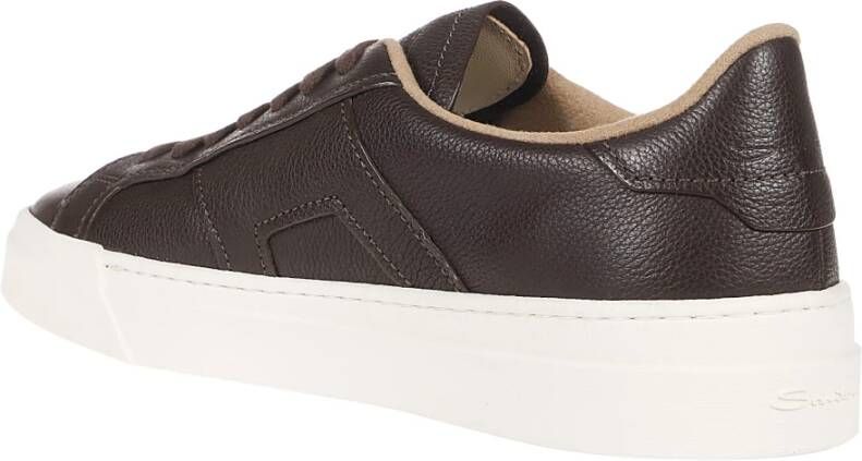 Santoni Dubbele Gesp Sneakers Brown Heren