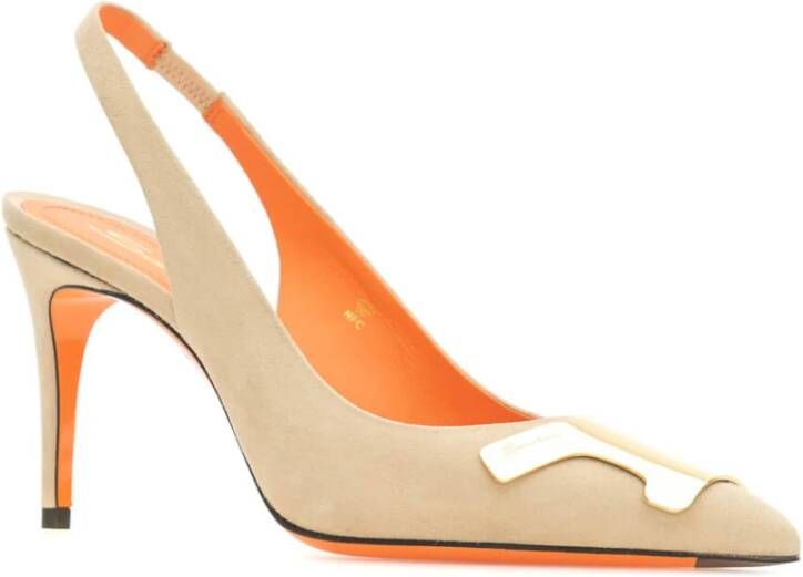 Santoni Elegant Slingback Pumps Beige Dames