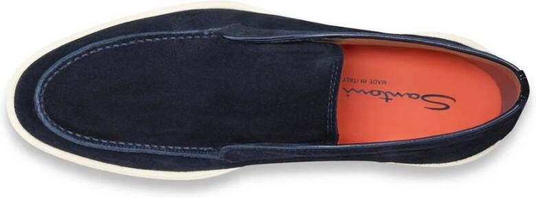 Santoni Elegante Leren Laars Blue Heren