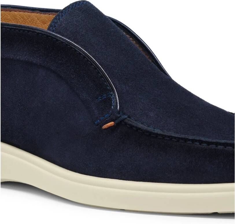 Santoni Elegante Leren Laars Blue Heren