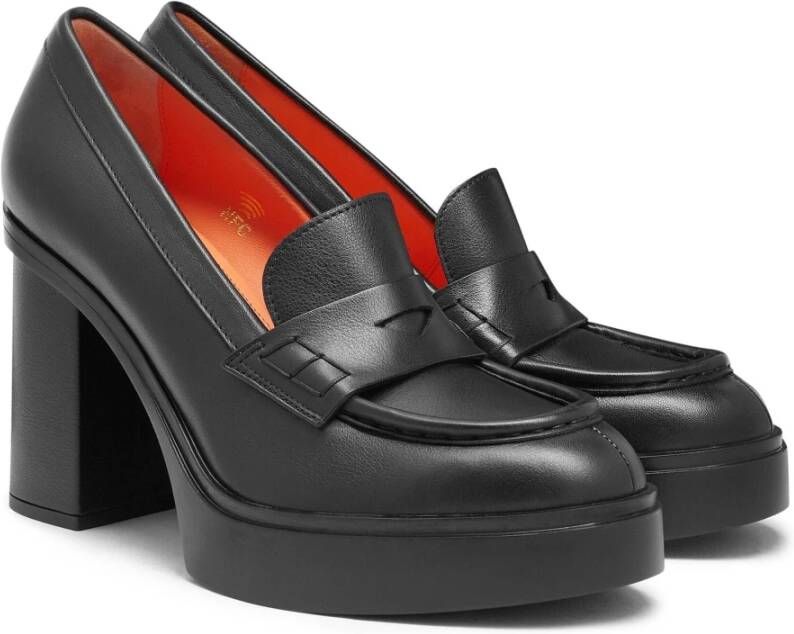 Santoni Elegante Zwarte Hoge Hakken Pumps Black Dames