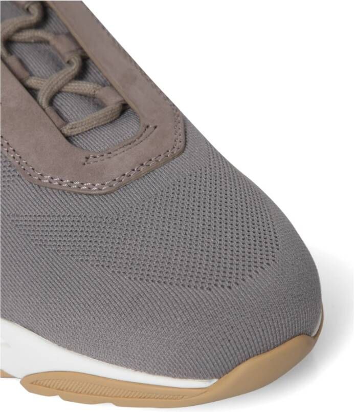 Santoni Gebreide Leren Sneakers Beige Heren