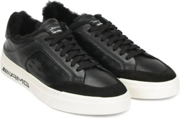 Santoni Gloria AMG Leren Sneakers Black Heren