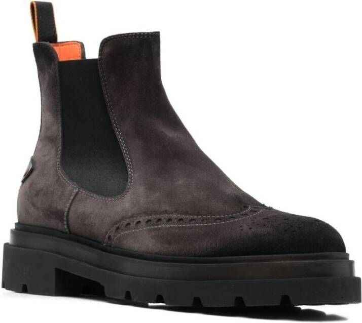 Santoni Grijze Bloklaarzen Gray Heren