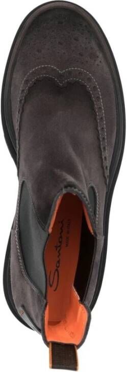 Santoni Grijze Bloklaarzen Gray Heren