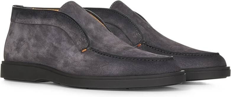 Santoni Grijze Suède Enkellaarzen Gray Heren