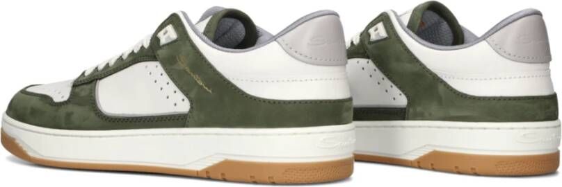 Santoni Groen Wit Sneakers Multicolor Heren